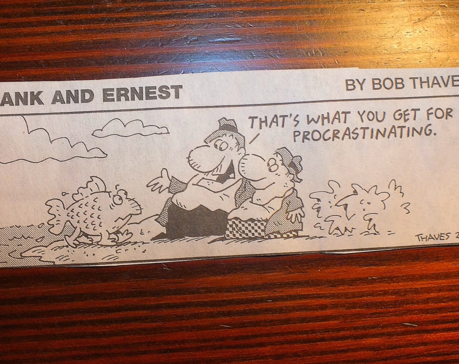 Comic by Bob Thaves. Photo by Thomas Peace 2015