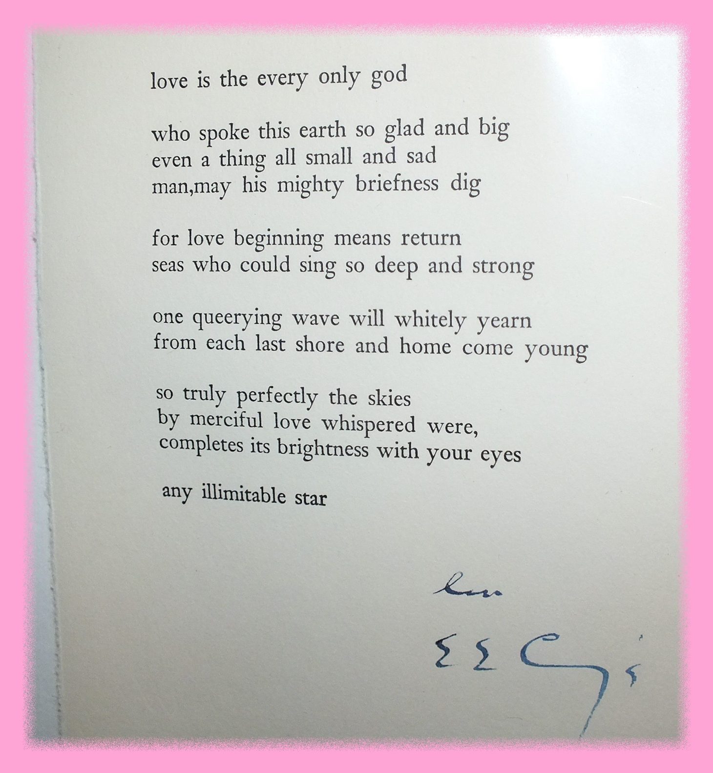 E.E.Cummings Poem Photo by Thomas Peace c. 2016 